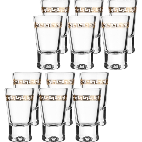 Shotglaasjes - 24x - gold collection - 25 ml - glas - borrelglazen -