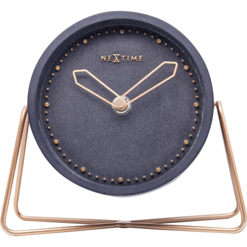 NeXtime NE-5204ZW Tafelklok 17.5x15.5x5 Cm, Polyresin, Zwart