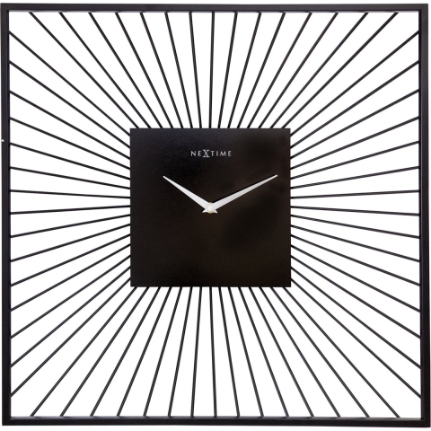 NeXtime Wandklok Vierkant 45x45x15 cm Zwart/Metaal