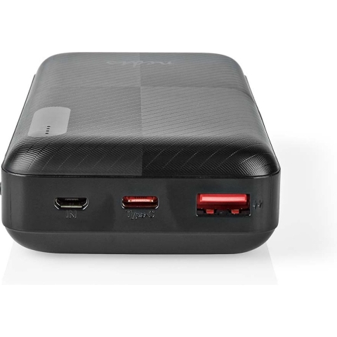 Nedis UPBKPD20000BK Powerbank 20000 Mah 1.5 / 2.0 / 3.0 A Outputs: 2 Output: 1x Usb-a / 1x Usb-c™ Inputs: 1x Micro Usb / 1x Usb-c™ Pd2.0 18w Lithium-polymeer