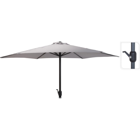 Pro Garden Parasol met Draaimechanisme 3 m Lichtgrijs