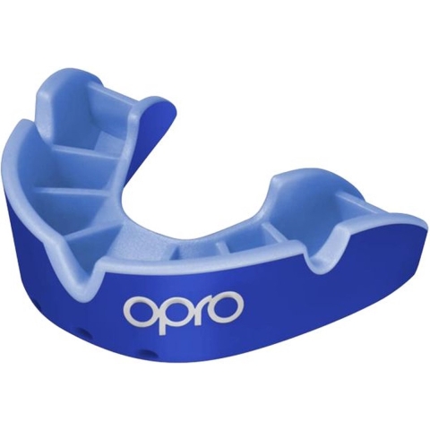 Opro 790007 Silver Superior Fit Mouthguard - Navy-Sky Blue - JR