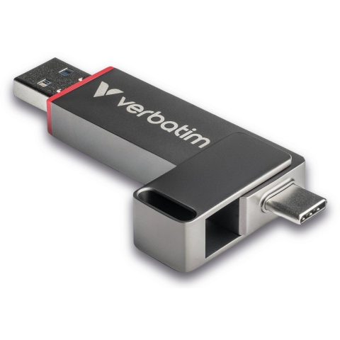 Verbatim Dual QuickStick USB-stick Retail 512 GB Zilver 32042 USB-C 3.2 Gen 1, USB-A 3.2 Gen 1
