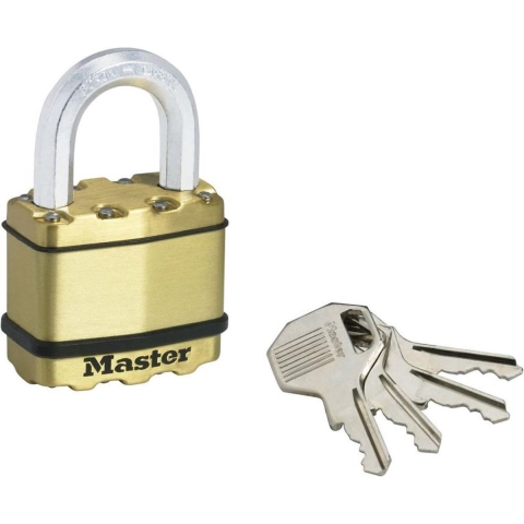 Masterlock 50mm laminated steel padlock - zinc outer treatment with brass finish - M5BEURD