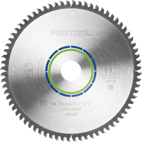 Festool Accessoires Zaagblad voor TS 75 | TF72 | 493201