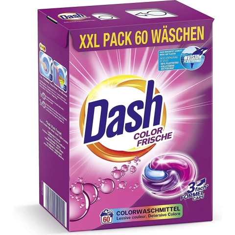 Dash Dash Wasmiddel Tabs 3-In-1 Pods Color Fris 60 Scoops