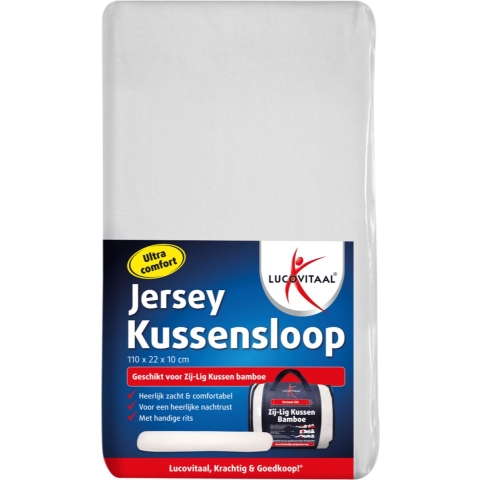 Lucovitaal Jersey Zij-lig Kussensloop 110x22x10cm