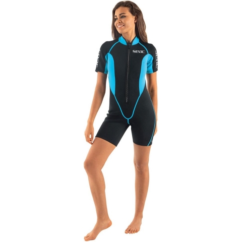 Seac Duikpak - Look Shorty Dame 2,5 mm - Zwart/Turkoois - Seac - M - Medium - Duikpak