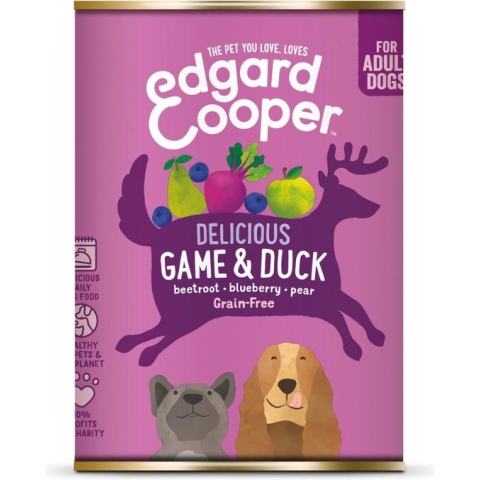 Edgard & Cooper Wild & Eend Blik - Voor volwassen honden - Hondenvoer - 400g