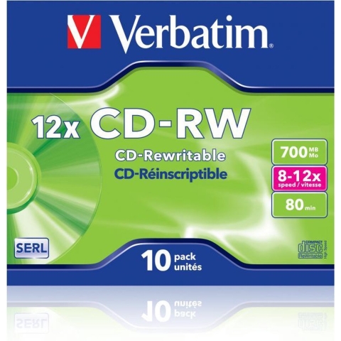 Verbatim 43148 CD-RW disc 700 MB 10 stuk(s) Jewelcase Herschrijfbaar