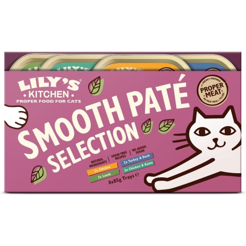 Lily's Kitchen Paté kip, lam, kalkoen met eend, kip met wild natvoer kat 16 x 85 g