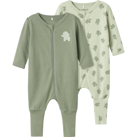 Name It Pyjamapak - Noos - 2-pack - NbfNightsuit - Sea Schuim - Name It - 50 - Pyjamapak