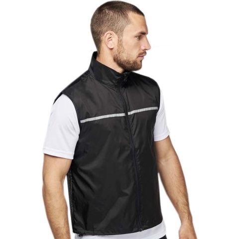 Hardloop/runner reflecterend sport vest/bodywamer zwart 2XL (44/56) -