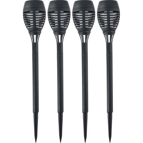 4x Solar tuinlampen fakkels/toortsen met vlam effect 48 cm -