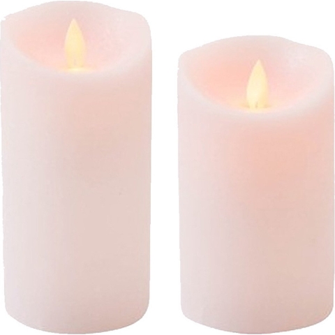 Set van 2x stuks Roze Led kaarsen met bewegende vlam -