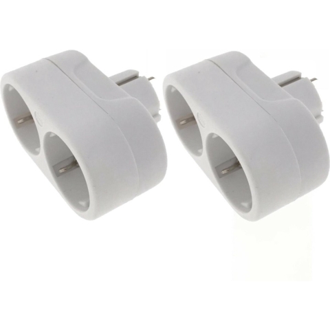 Benson Stopcontactsplitterr - 5x stuks - duo - wit - randaarde -