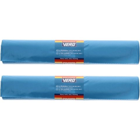 30x Grote afvalzakken/vuilniszakken 120 liter op rol blauw -