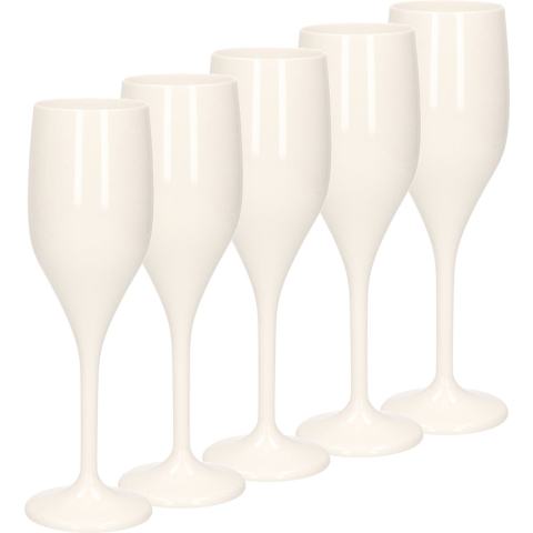 Set van 20x stuks champagne/prosecco flutes glazen wit 150 ml van onbreekbaar kunststof -