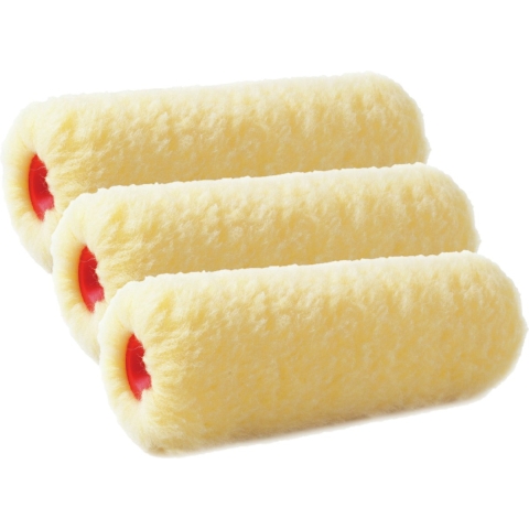 Set van 6x stuks muur vacht verfrollers polyester eenmalig gebruik 9,6 x 25 cm -
