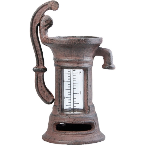 1x Regenmeter/neerslagmeter gietijzer waterpomp -
