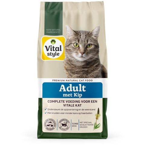 Vitalstyle Adult Kip Kattenvoer 1,5 kg
