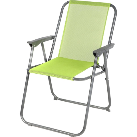 Sunnydays camping/strand stoel - aluminium - inklapbaar - groen - L53 x B55 x H75 cm -