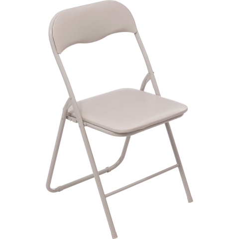 Klapstoel met pvc zitting - beige - 44 x 48 x 79 cm - metaal -