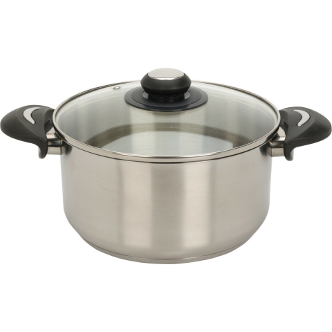 Kookpan klein model met glazen deksel - RVS - 3.5 liter - D22 x H11.5 cm -