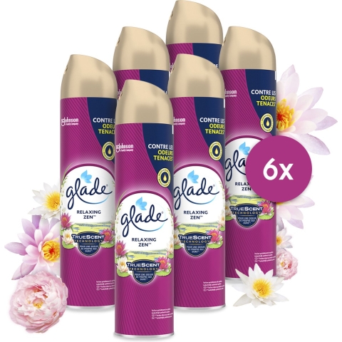 6x Glade Luchtverfrisser Spray Relaxing Zen 300 ml