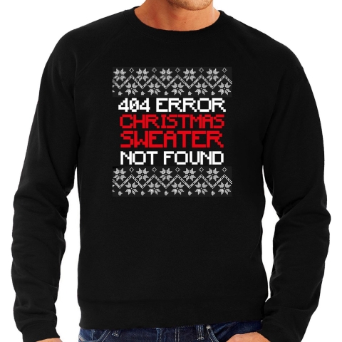Foute Kersttrui 404 error fun Kerst sweater zwart voor heren S -