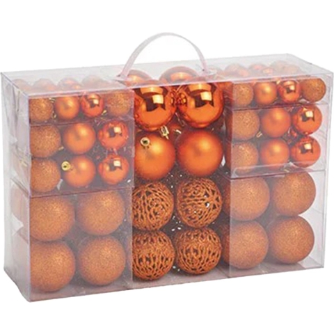 Kerstballen - 100ST - koper - kunststof - glans-mat-glitter - 3-4-6 cm -