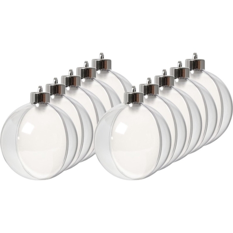10x Transparante DIY kerstballen 8 cm -