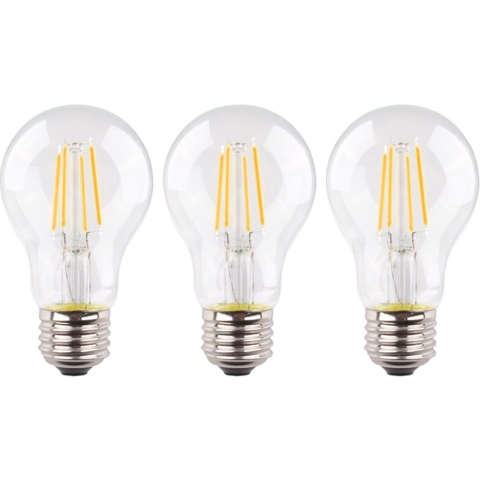 3 stuks Müller filament led lamp E27 4.9W 470lm 2700K Helder Niet dimbaar A60