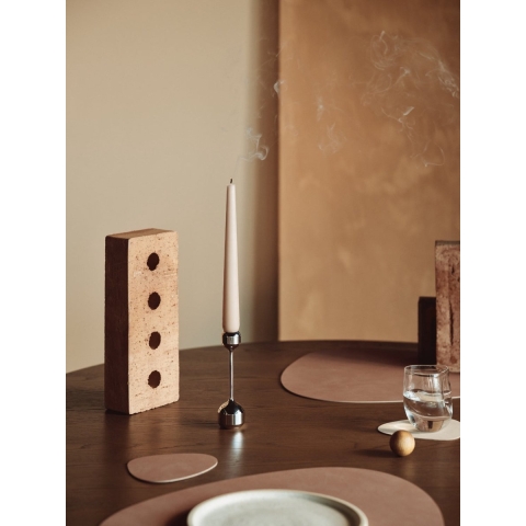 LIND DNA Onderzetters Nupo - Leer - Old Rose - 13 x 11 cm - 4 Stuks
