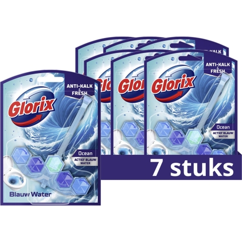 7x Glorix Toiletblok Blauw Water Ocean