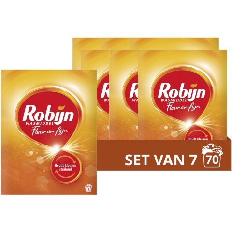 7x Robijn Waspoeder Fleur&Fijn 10 Wasbeurten 550 gr
