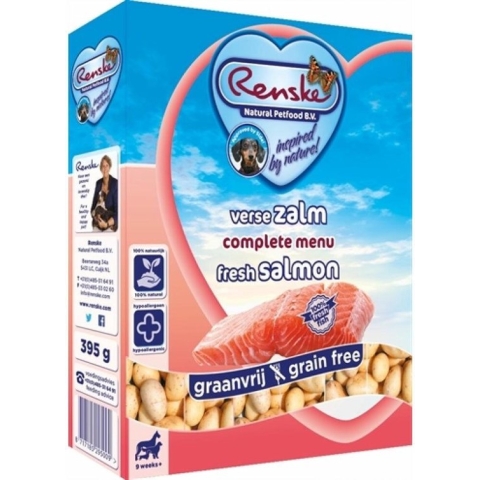 Renske Vers Vlees Zalm Graanvrij - Hondenvoer - 10 x 395 gr