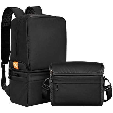 K&F Concept 2-in-1 Camera Rugzak & Schouldertas Zwart