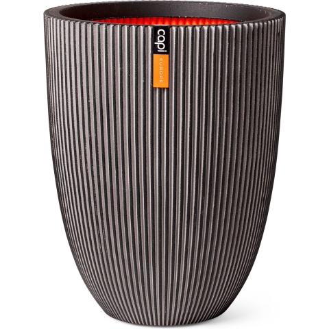 Vaas elegant Groove H46 cm antraciet - Capi europe