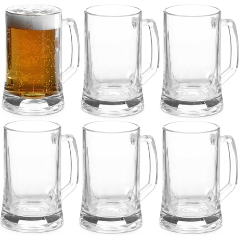 Vivalto Bierglazen - Bierpullen - transparant glas - 12x stuks - 380 ml -