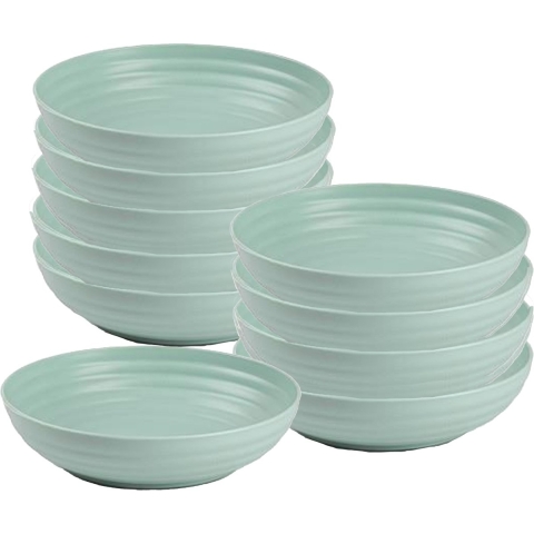 Plasticforte Soepkommen - 10x - D22 x H5.5 cm - groen - kunststof - onbreekbaar - servies -