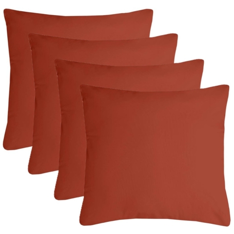 Stof Textile sierkussen Nelson - 4x - terracotta - 60 x 60 cm - bank kussens - polyester -