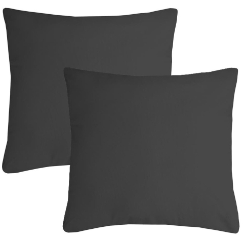Stof Textile sierkussen Nelson - 2x - donkergrijs - 60 x 60 cm - bank kussens - polyester -