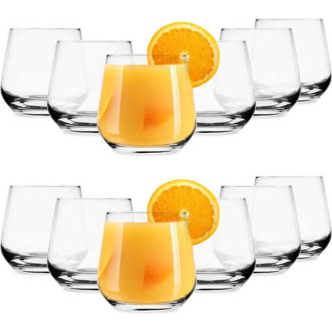 Waterglazen - 12x - Tumblers - 345 ml - glas - drinkglazen -