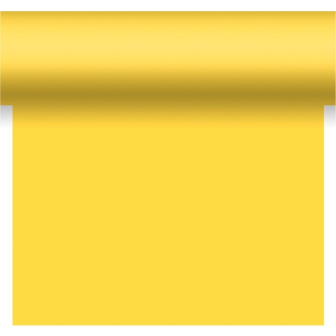 Duni tafelloper - 2x - papier - geel- 480 x 40 cm -