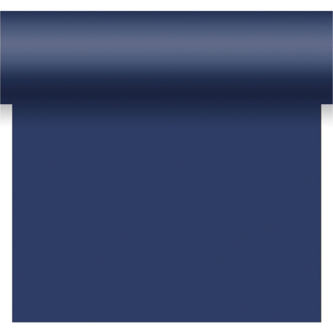 Duni tafelloper - 2x - papier - donkerblauw - 480 x 40 cm -