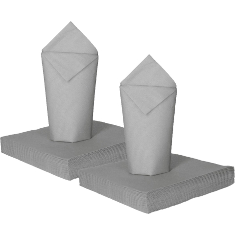 Feest servetten - 100x - zilver - 3 laags - 33 x 33 cm -
