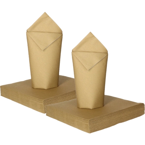 Feest servetten - 100x - goud - 3 laags - 33 x 33 cm -