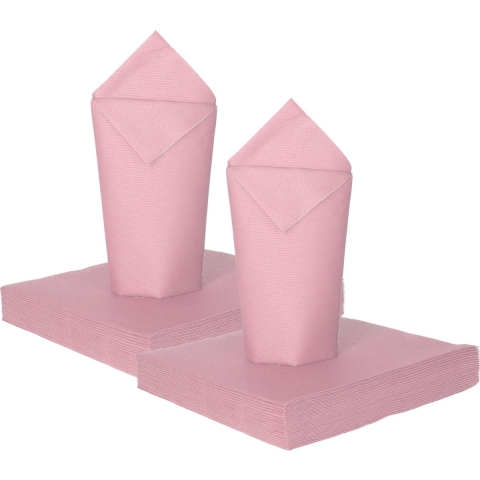 Feest servetten - 80x - lichtroze - 3 laags - 33 x 33 cm -