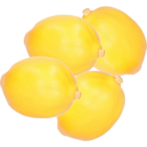 Esschert Design kunstfruit decofruit - 4x - citroen/citroenen - ongeveer 6 cm - geel -